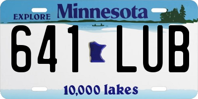 MN license plate 641LUB