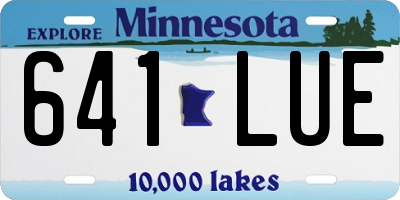 MN license plate 641LUE