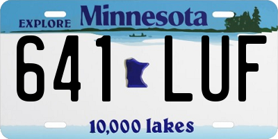 MN license plate 641LUF