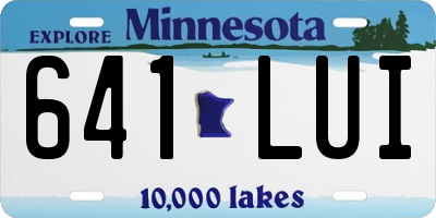 MN license plate 641LUI