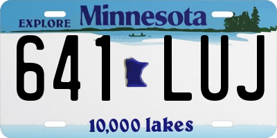 MN license plate 641LUJ