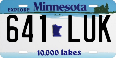 MN license plate 641LUK