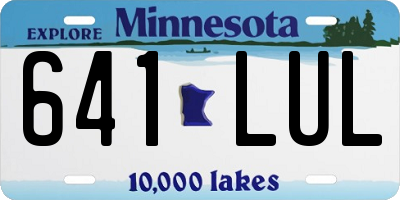 MN license plate 641LUL