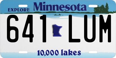 MN license plate 641LUM
