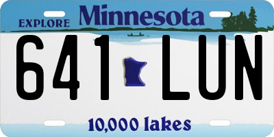 MN license plate 641LUN