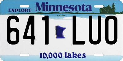MN license plate 641LUO