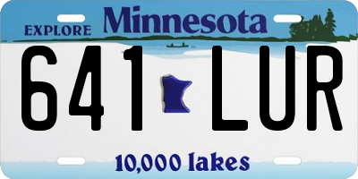 MN license plate 641LUR