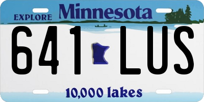 MN license plate 641LUS