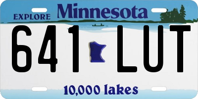 MN license plate 641LUT