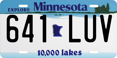 MN license plate 641LUV