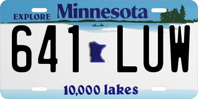 MN license plate 641LUW