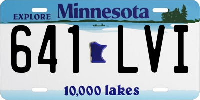 MN license plate 641LVI