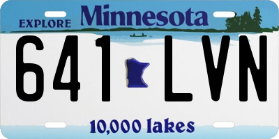 MN license plate 641LVN