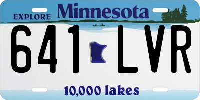 MN license plate 641LVR