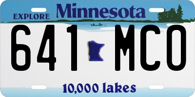 MN license plate 641MCO
