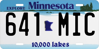 MN license plate 641MIC