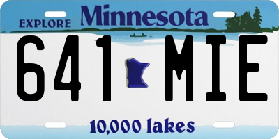 MN license plate 641MIE