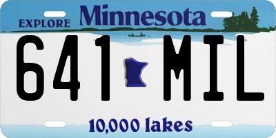 MN license plate 641MIL