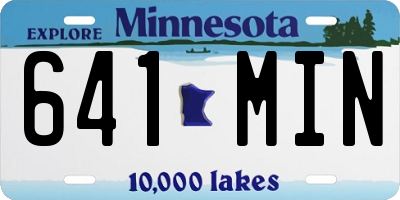 MN license plate 641MIN