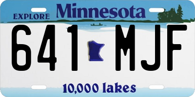 MN license plate 641MJF