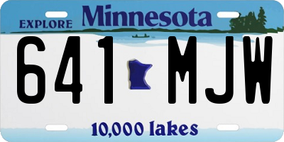 MN license plate 641MJW