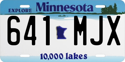 MN license plate 641MJX