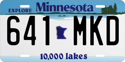 MN license plate 641MKD