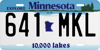 MN license plate 641MKL