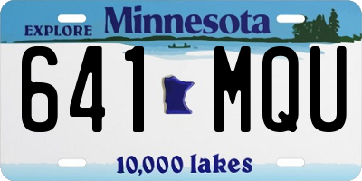 MN license plate 641MQU