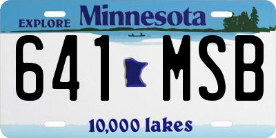 MN license plate 641MSB