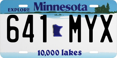 MN license plate 641MYX