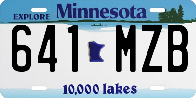 MN license plate 641MZB