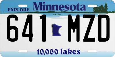 MN license plate 641MZD