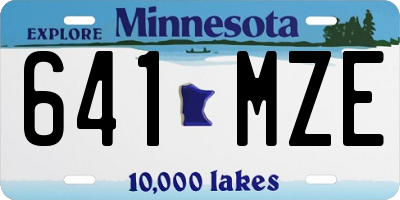 MN license plate 641MZE