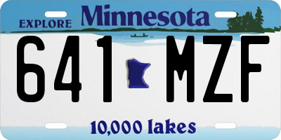 MN license plate 641MZF