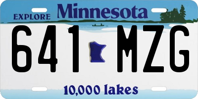 MN license plate 641MZG
