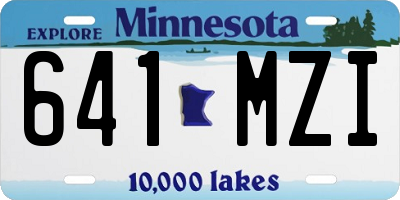 MN license plate 641MZI