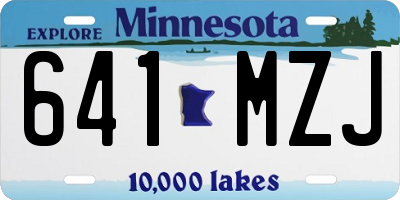 MN license plate 641MZJ