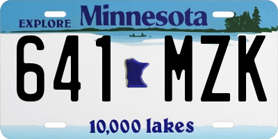MN license plate 641MZK