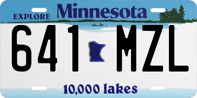 MN license plate 641MZL