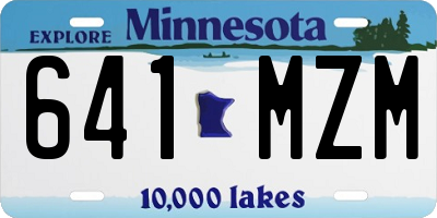MN license plate 641MZM