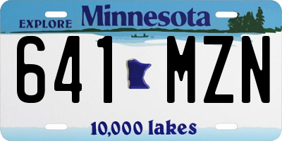 MN license plate 641MZN