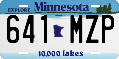 MN license plate 641MZP