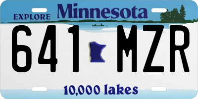 MN license plate 641MZR