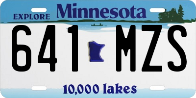 MN license plate 641MZS