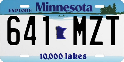 MN license plate 641MZT