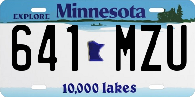 MN license plate 641MZU