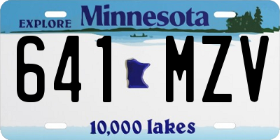 MN license plate 641MZV