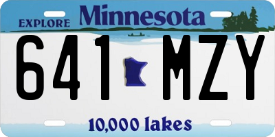 MN license plate 641MZY