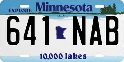MN license plate 641NAB
